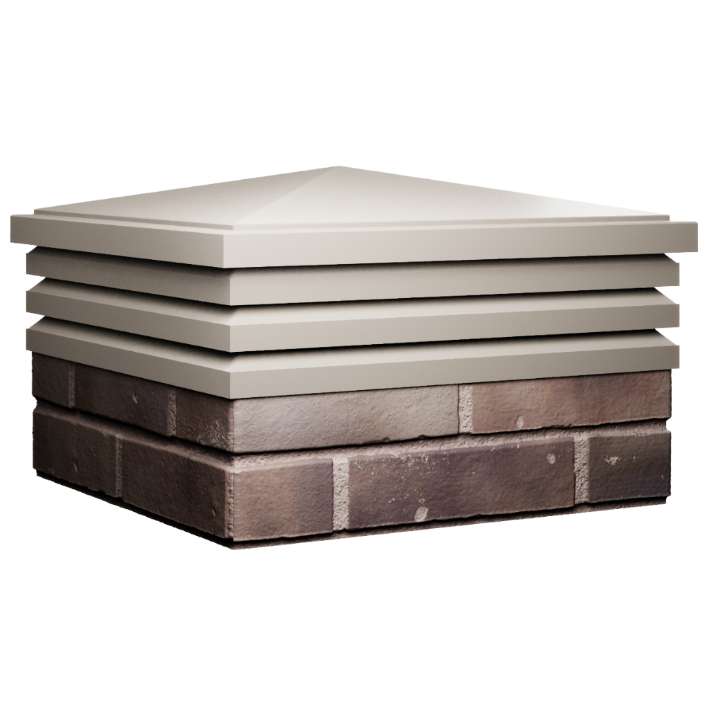 Колпак Zking Бона ХайТек Бежевый на столб 2х2 кирпича (513х513мм) в Новокузнецке фото