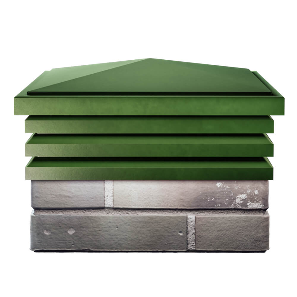 Колпак Zking Бона ХайТек Зеленый на столб 1.5х1.5 кирпича (385х385мм) Новокузнецк фото