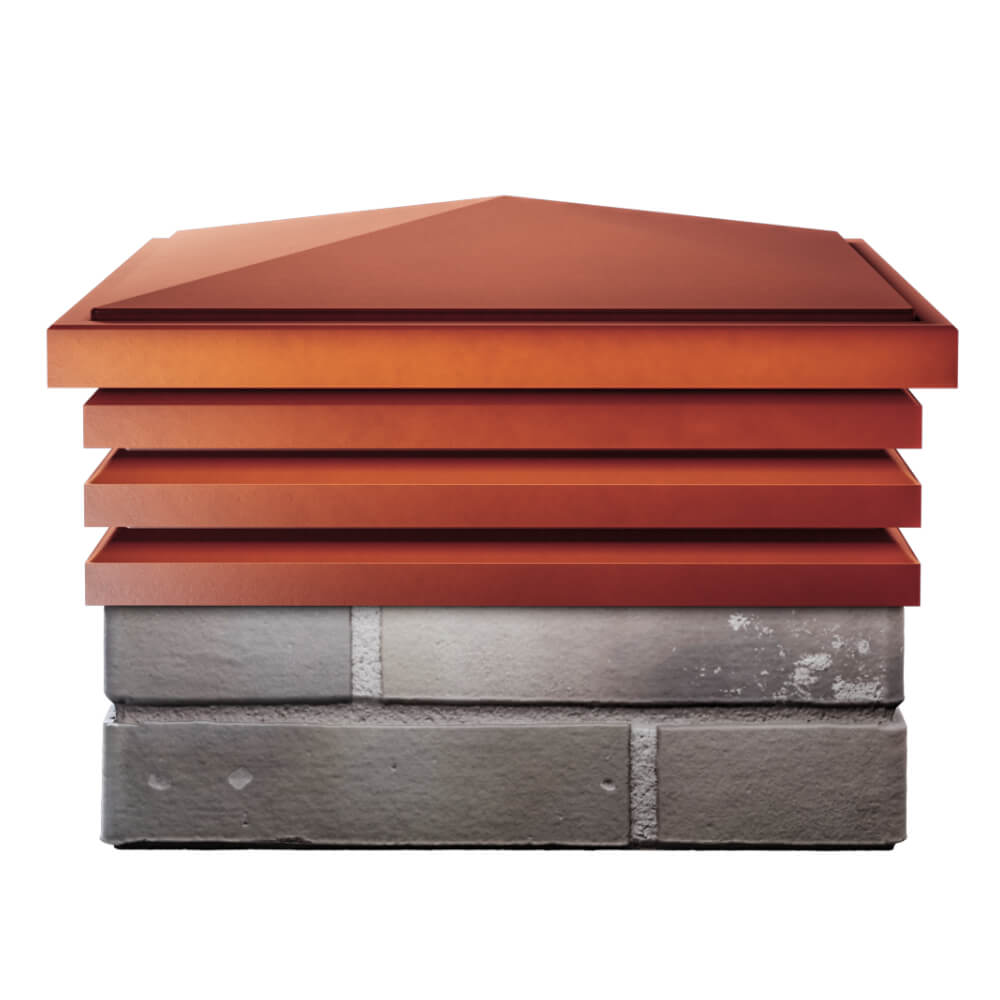 Колпак Zking Бона ХайТек Красный на столб 1.5х1.5 кирпича (385х385мм) Новокузнецк фото