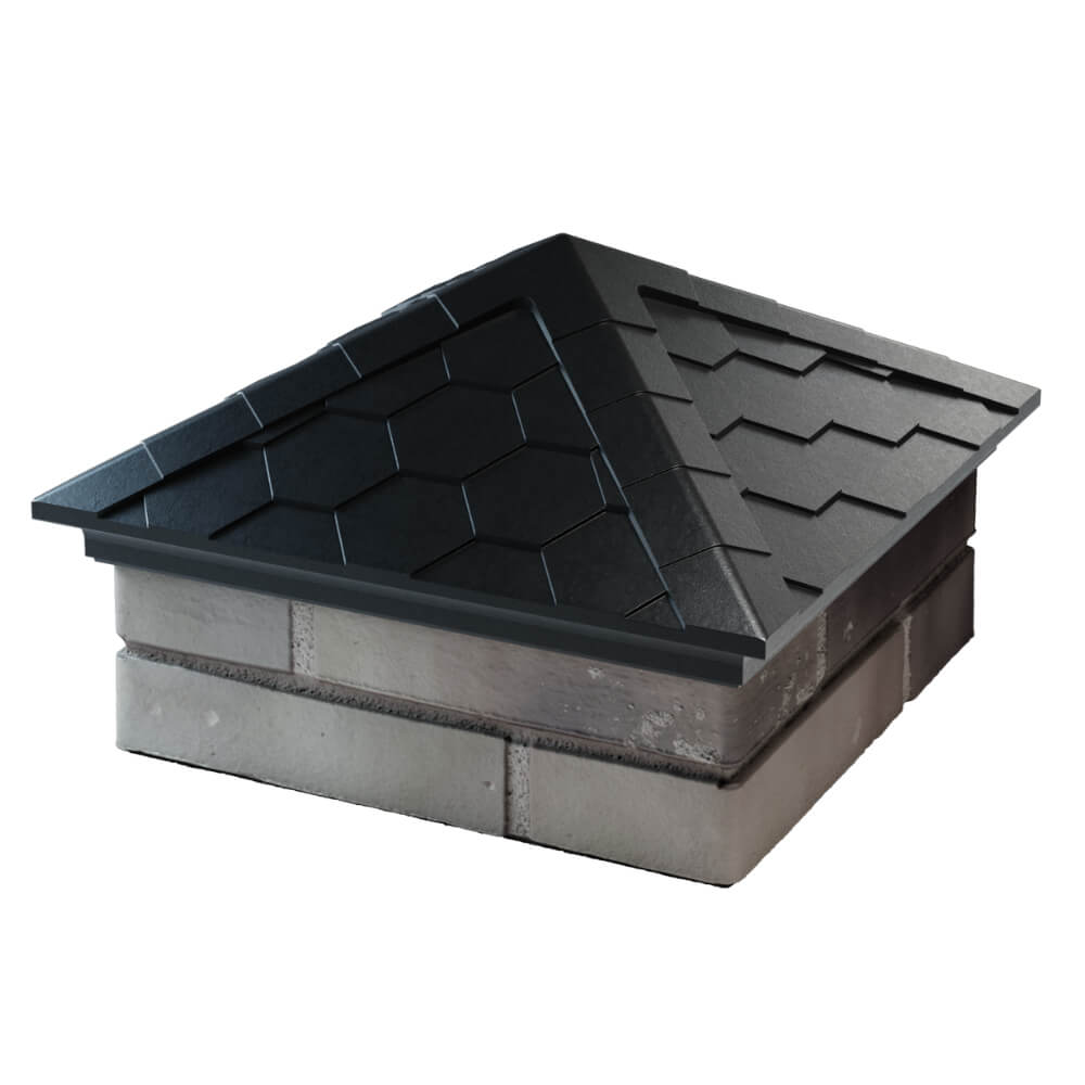 Колпак Zking Эверест Черный на столб 1.5х1.5 кирпича (390х390мм) в Новокузнецке фото