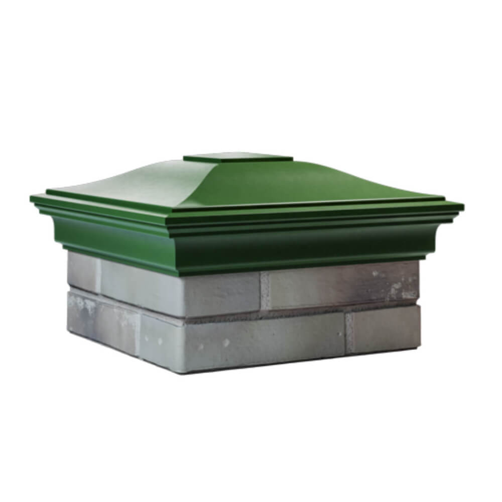 Колпак Zking Монблан Зеленый на столб 1.5х1.5 еврокирпича 0.7НФ (355х355мм) в Новокузнецке фото