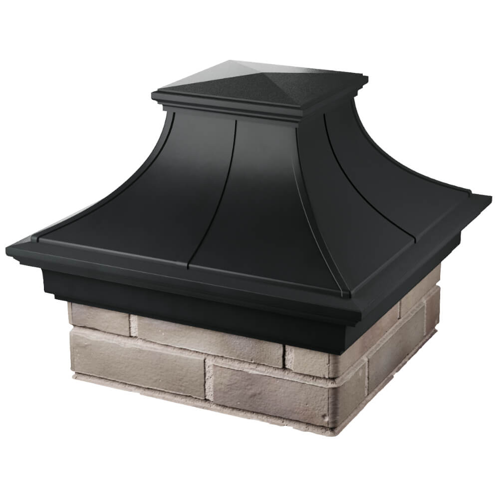 Колпак Zking Монблан Премиум Черный на столб 1.5х1.5 кирпича (385х385мм) в Новокузнецке фото