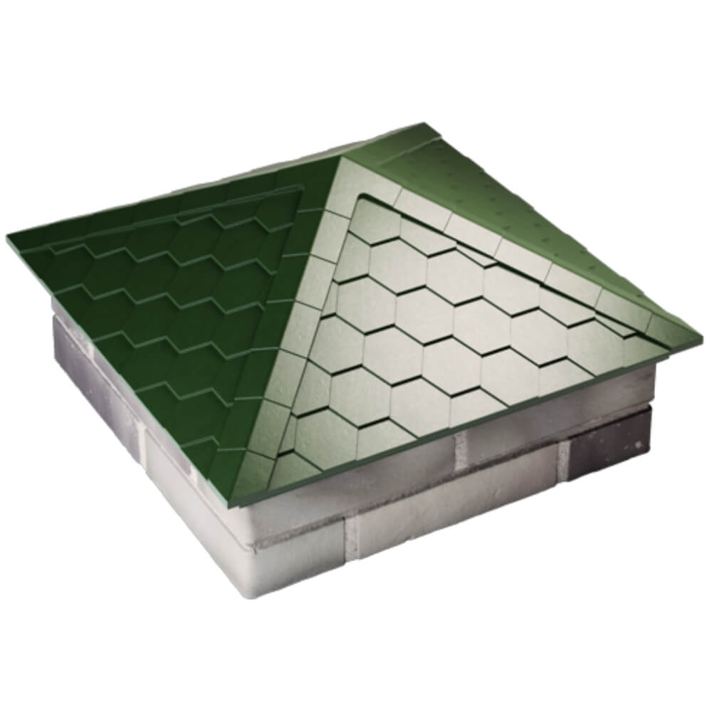 Колпак Zking Эверест Зеленый на столб 2х2 кирпича (535х535мм) Новокузнецк фото