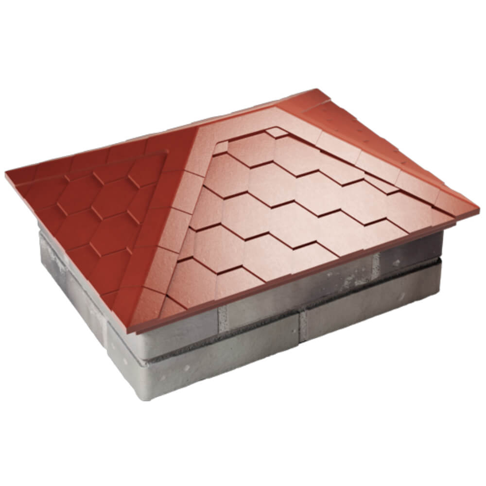 Колпак Zking Эверест Красный на столб 2х1.5 кирпича (520х390мм) Новокузнецк фото