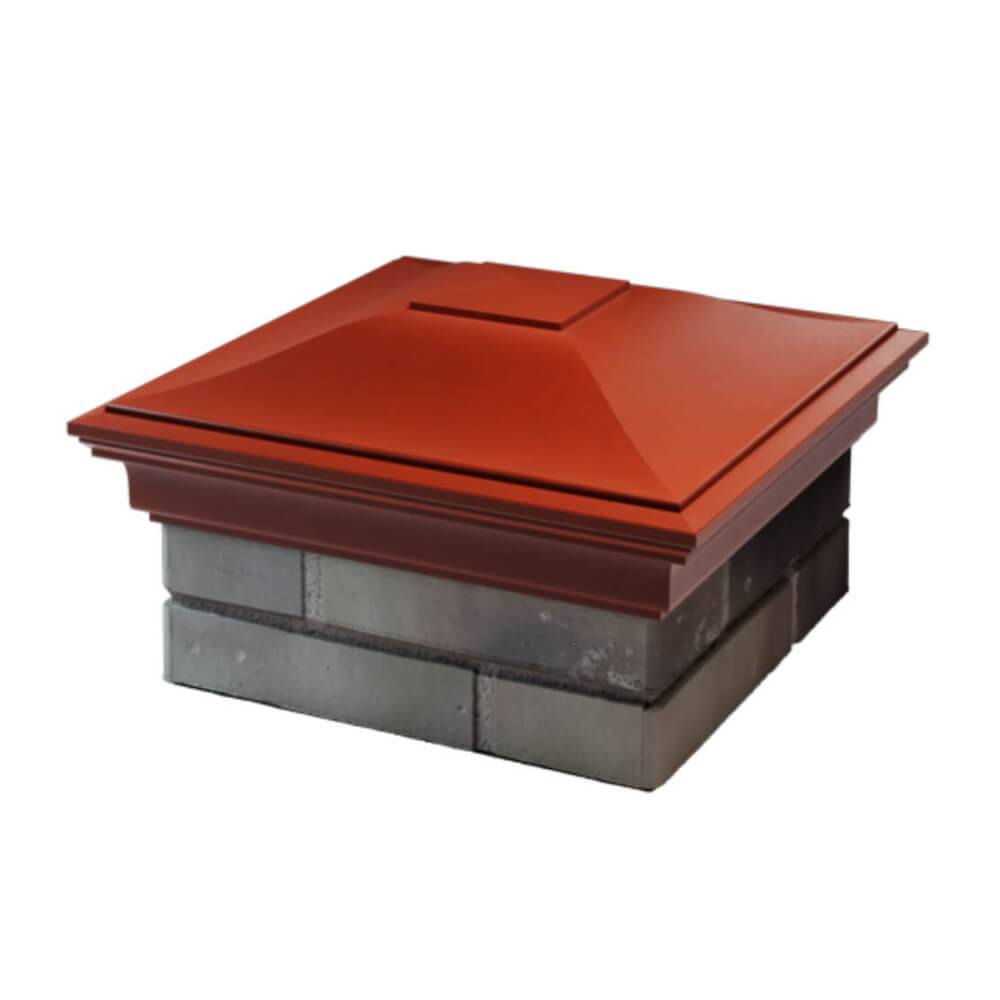 Колпак Zking Монблан Красный на столб 1.5х1.5 еврокирпича 0.7НФ (355х355мм) в Новокузнецке фото