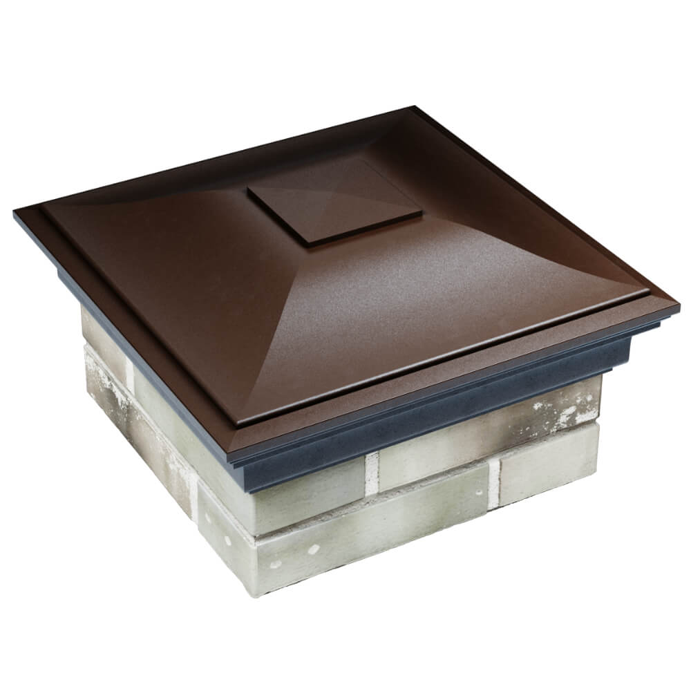 Колпак Zking Монблан Коричневый на столб 1.5х1.5 кирпича (385х385мм) в Новокузнецке фото