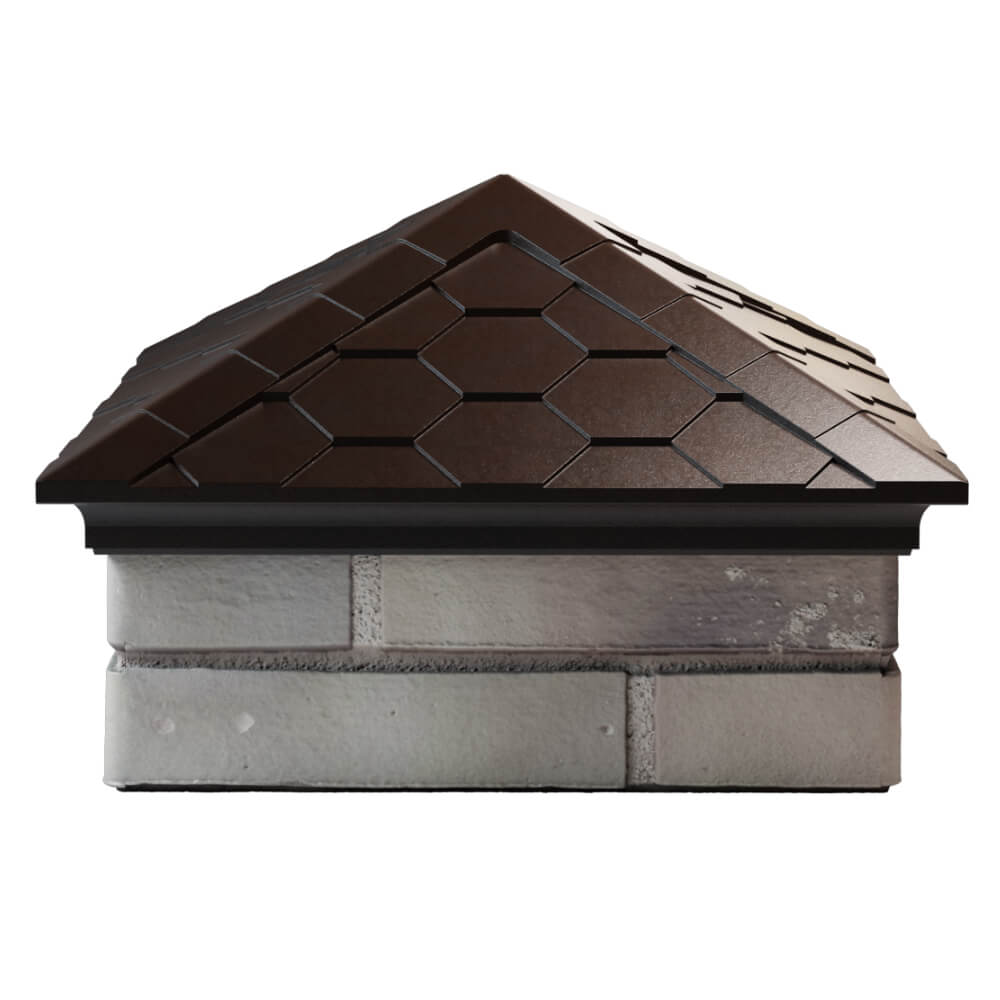 Колпак Zking Эверест Коричневый на столб 1.5х1.5 кирпича (390х390мм) Новокузнецк фото