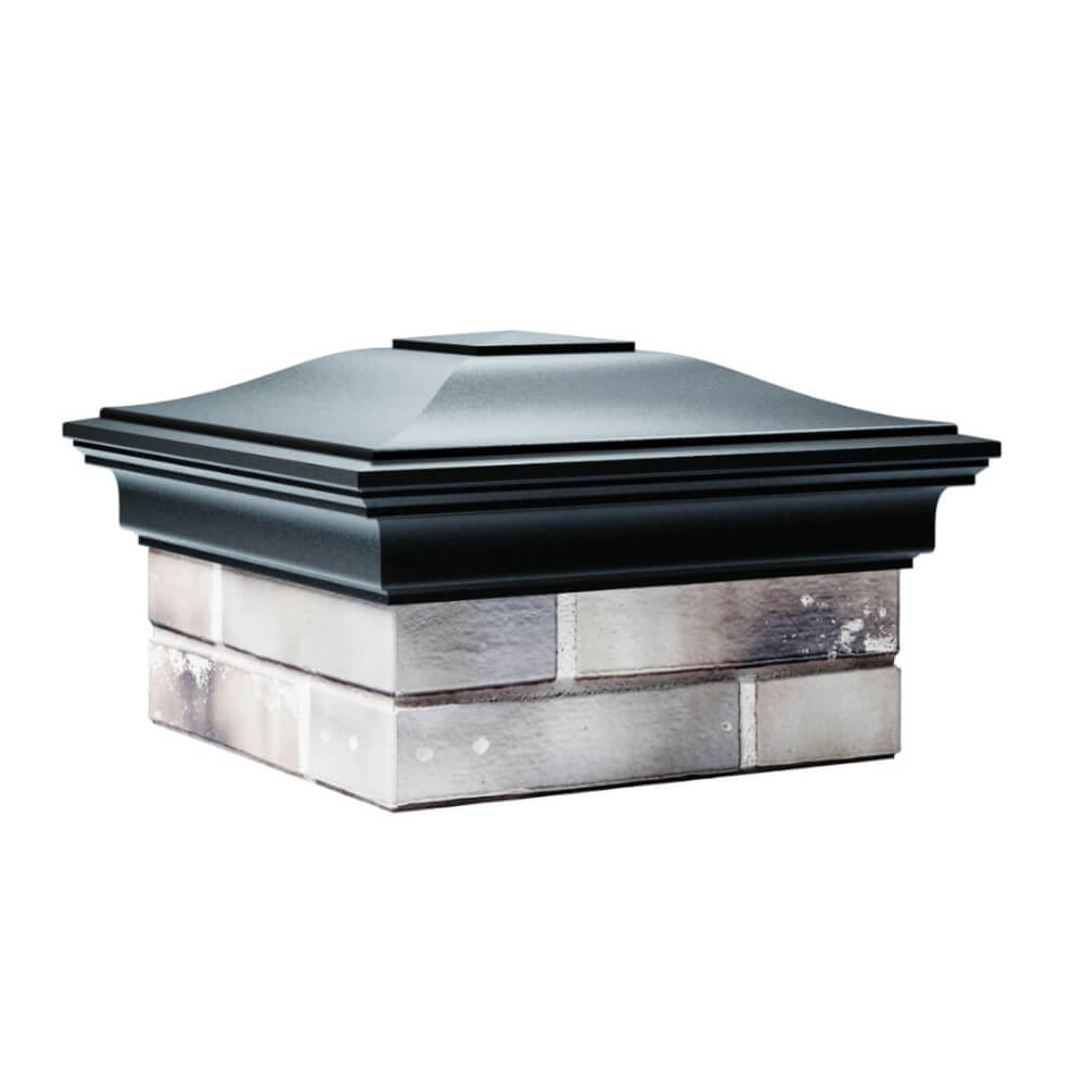 Колпак Zking Монблан Черный на столб 1.5х1.5 еврокирпича 0.7НФ (355х355мм) в Новокузнецке фото