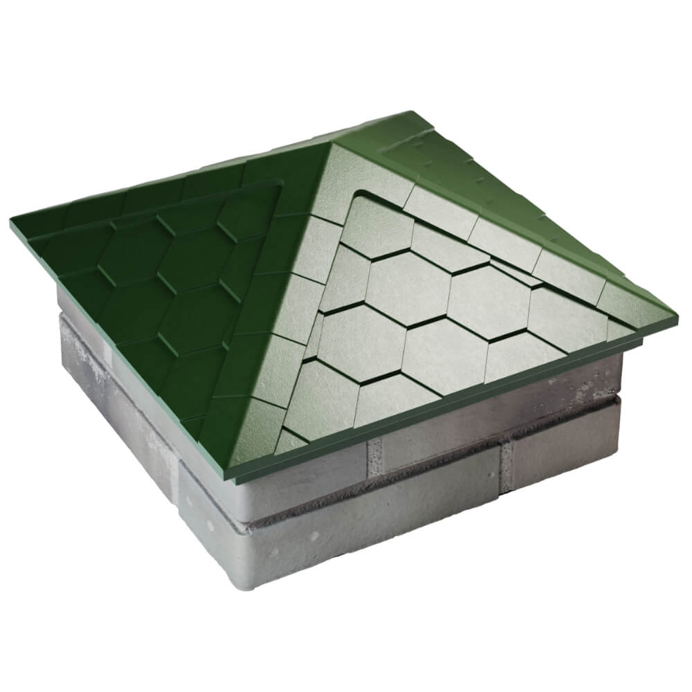 Колпак Zking Эверест Зеленый на столб 1.5х1.5 кирпича (390х390мм) в Новокузнецке фото