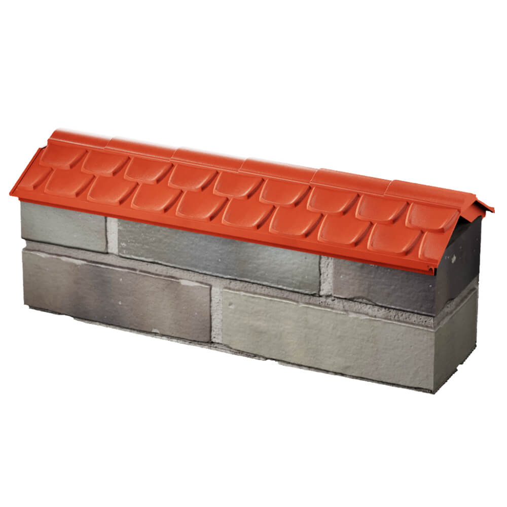 Парапет Zking Эльбрус Красный с посадкой на 0.5 кирпича (130мм) в Новокузнецке фото