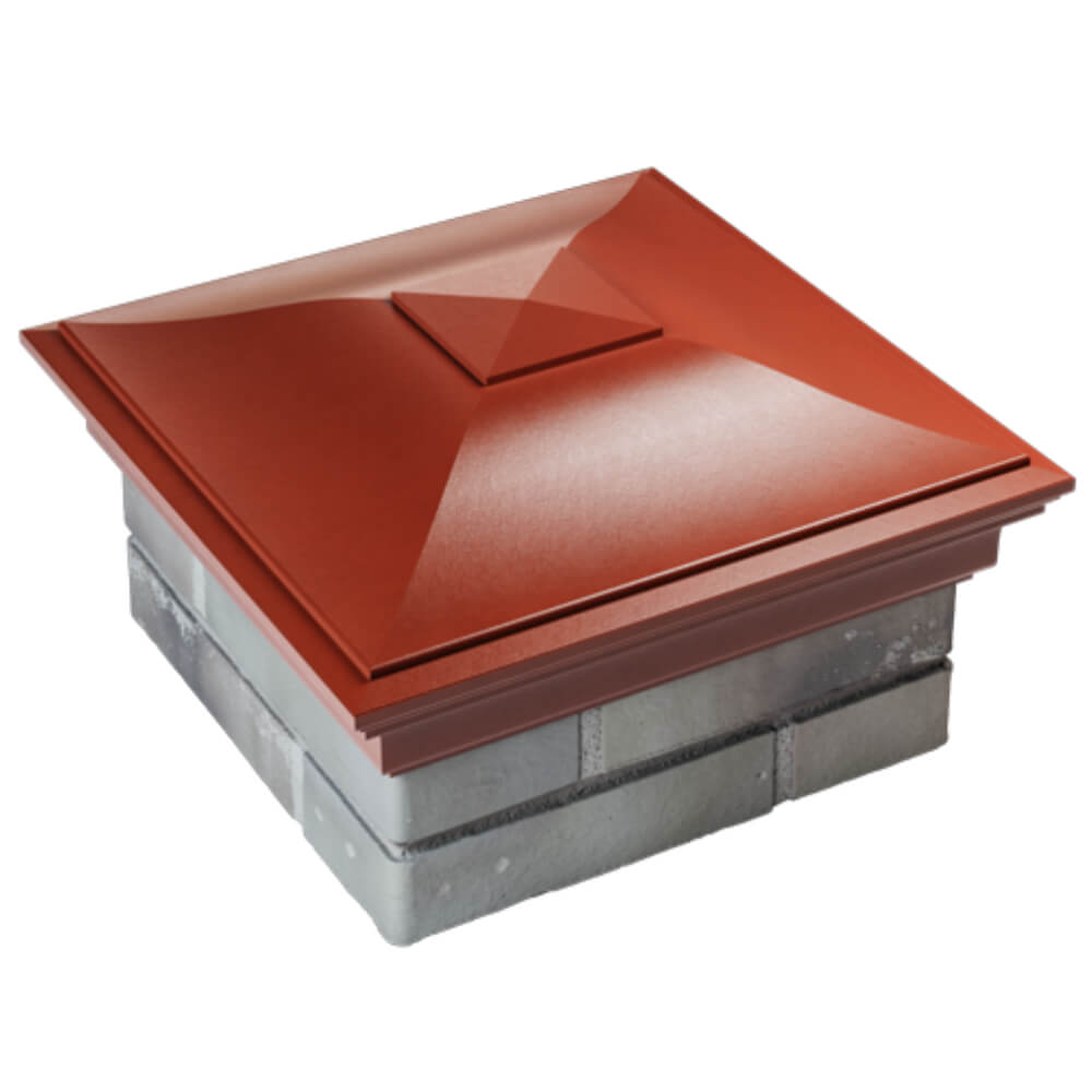 Колпак Zking Монблан Красный на столб 1.5х1.5 кирпича (385х385мм) в Новокузнецке фото