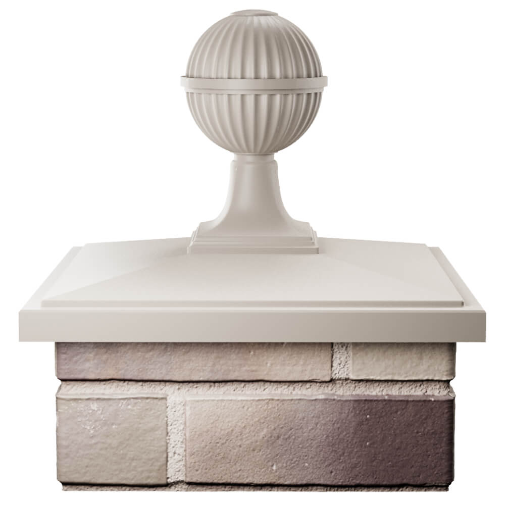 Колпак Zking БонаМоно Бежевый с шаром на столб 1.5х1.5 кирпича (385х385, 400х400мм) в сборе Новокузнецк фото