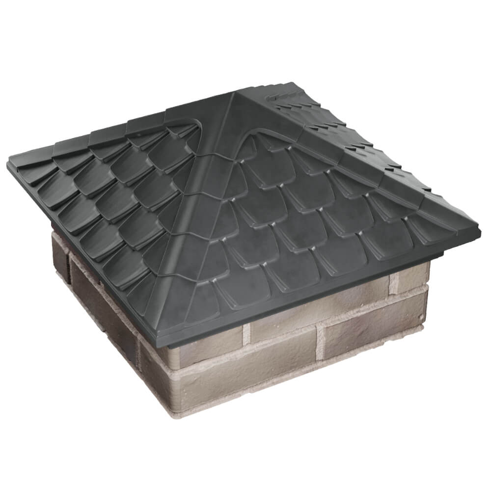 Колпак Zking Эльбрус Серый на столб 1.5х1.5 кирпича (385х385мм) в Новокузнецке фото