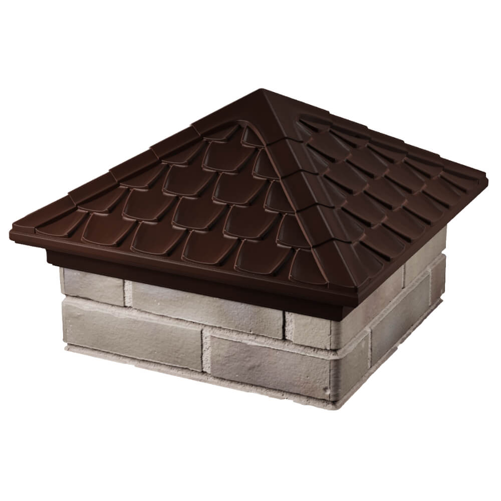 Колпак Zking Эльбрус Коричневый на столб 1.5х1.5 кирпича (385х385мм) в Новокузнецке фото