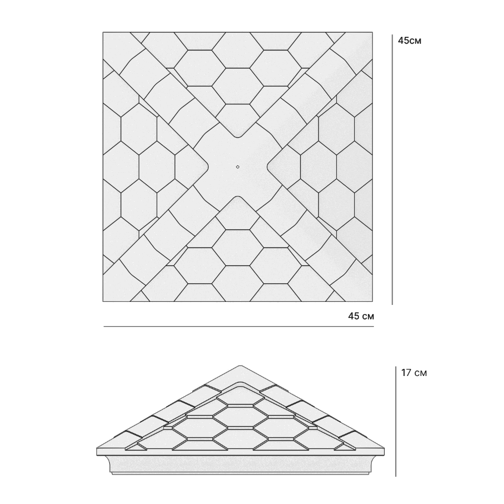 Колпак Zking Эверест Черный на столб 1.5х1.5 кирпича (390х390мм) в Новокузнецке фото