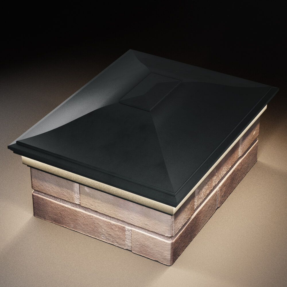 Колпак Zking Монблан Черный на столб 2х1.5 кирпича (515х385мм) c подсветкой в Новокузнецке фото