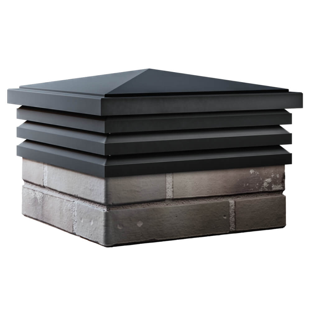 Колпак Zking Бона ХайТек Черный на столб 1.5х1.5 кирпича (385х385мм) в Новокузнецке фото