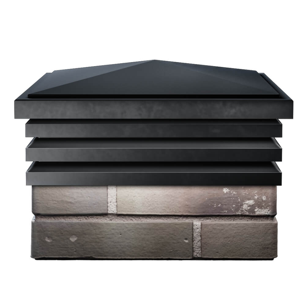 Колпак Zking Бона ХайТек Черный на столб 1.5х1.5 кирпича (385х385мм) Новокузнецк фото