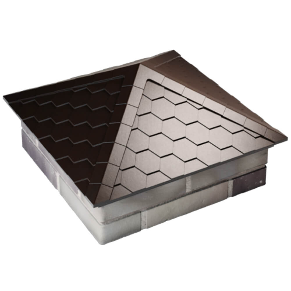 Колпак Zking Эверест Коричневый на столб 2х2 кирпича (535х535мм) Новокузнецк фото