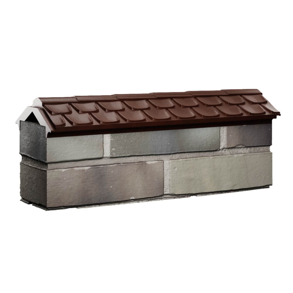 Парапет Zking Эльбрус Коричневый с посадкой на 0.5 кирпича (130мм) Новокузнецк фото