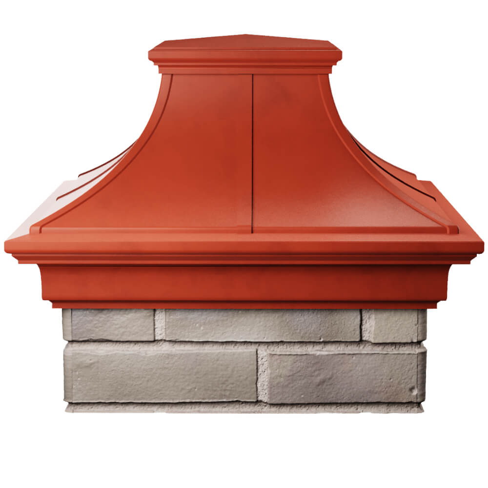 Колпак Zking Монблан Премиум Красный на столб 1.5х1.5 кирпича (385х385мм) Новокузнецк фото