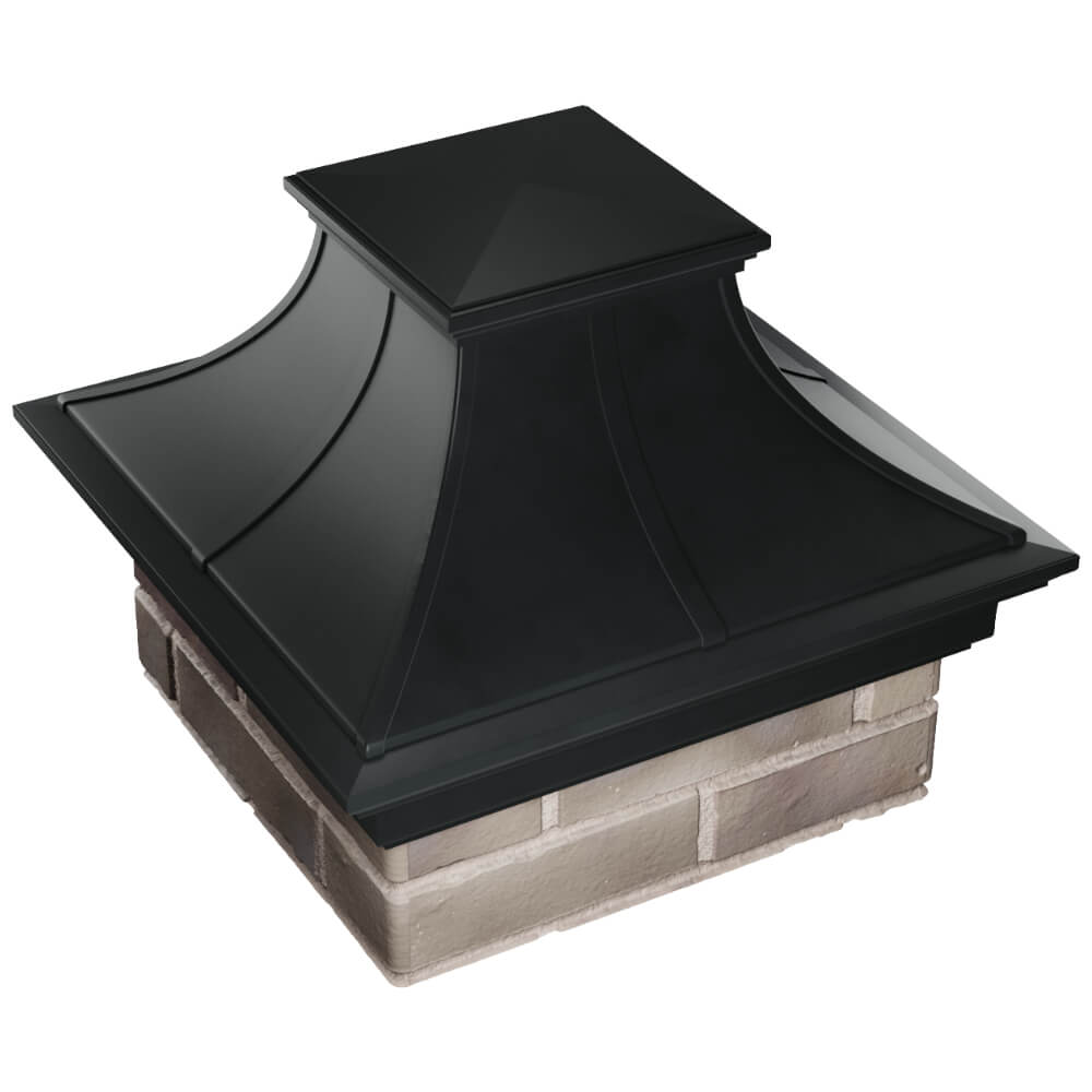 Колпак Zking Монблан Премиум Черный на столб 1.5х1.5 кирпича (385х385мм) в Новокузнецке фото