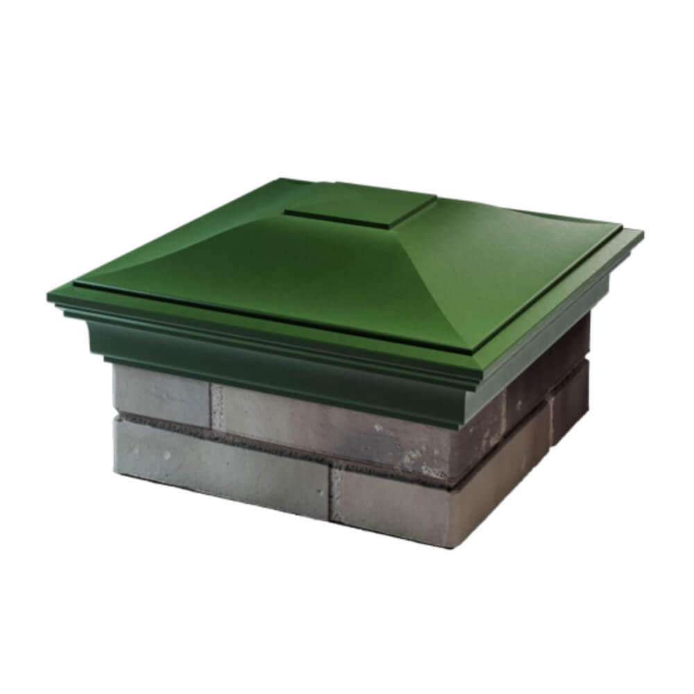 Колпак Zking Монблан Зеленый на столб 1.5х1.5 еврокирпича 0.7НФ (355х355мм) в Новокузнецке фото