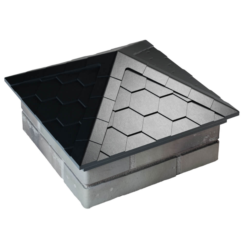 Колпак Zking Эверест Черный на столб 1.5х1.5 кирпича (390х390мм) в Новокузнецке фото