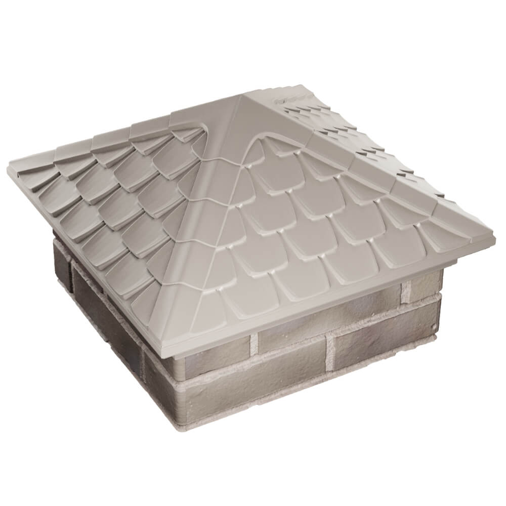 Колпак Zking Эльбрус Бежевый на столб 1.5х1.5 кирпича (385х385мм) в Новокузнецке фото