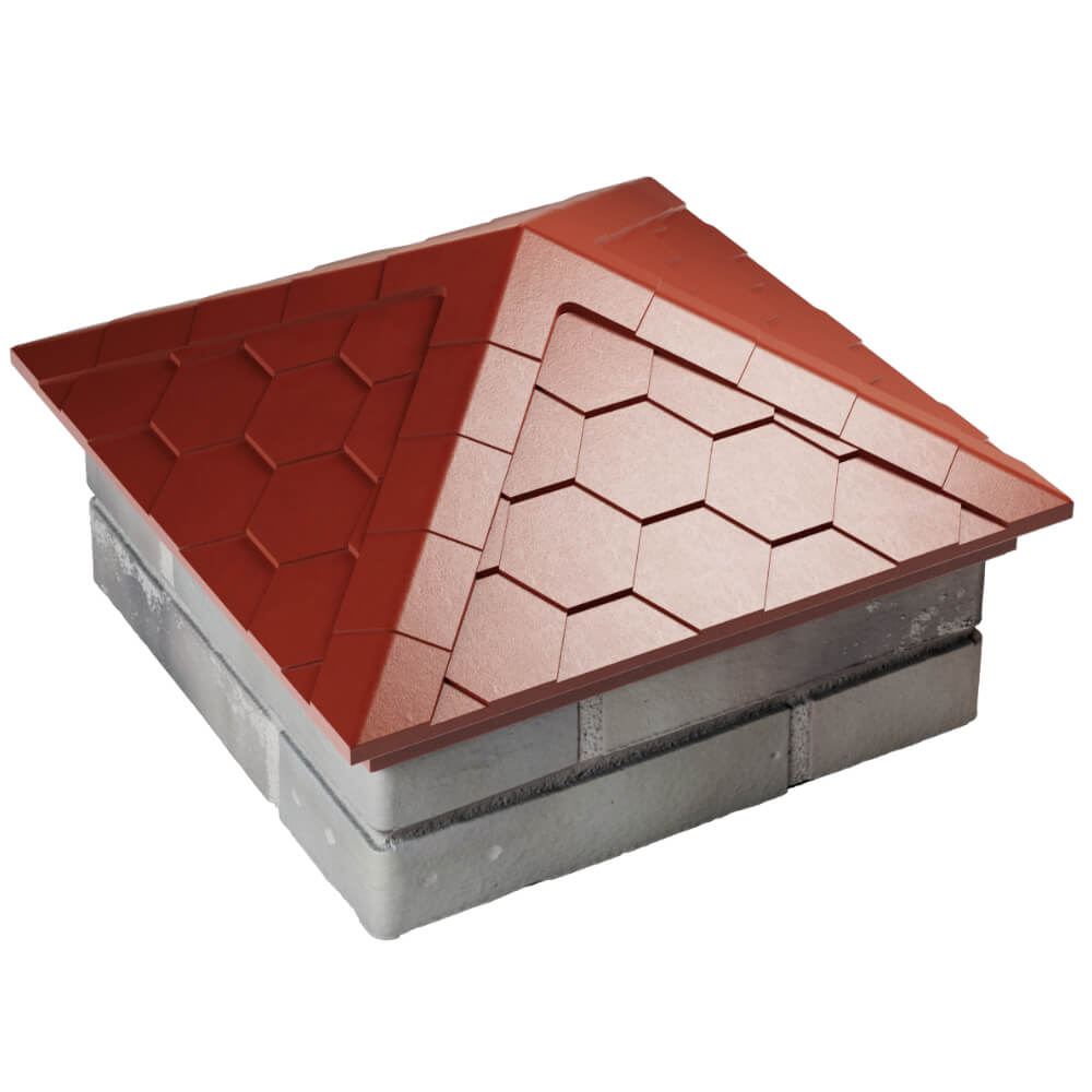 Колпак Zking Эверест Красный на столб 1.5х1.5 кирпича (390х390мм) в Новокузнецке фото