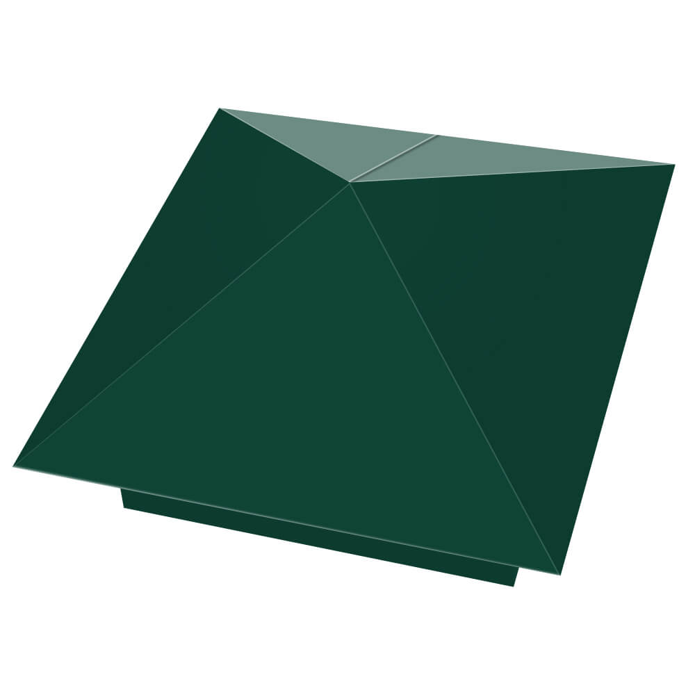 Колпак металлический 390х390мм RAL6005 Зеленый Мох заборный Новокузнецк фото