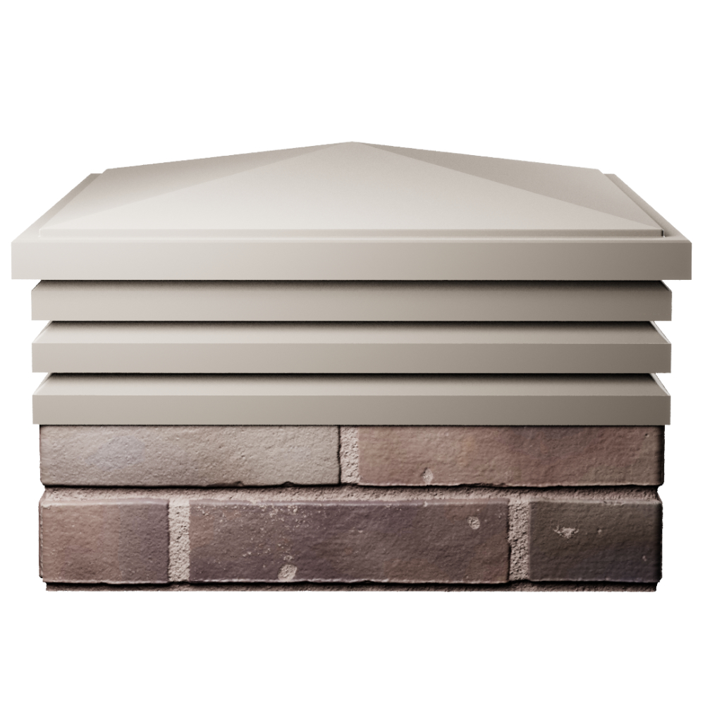 Колпак Zking Бона ХайТек Бежевый на столб 2х2 кирпича (513х513мм) Новокузнецк фото