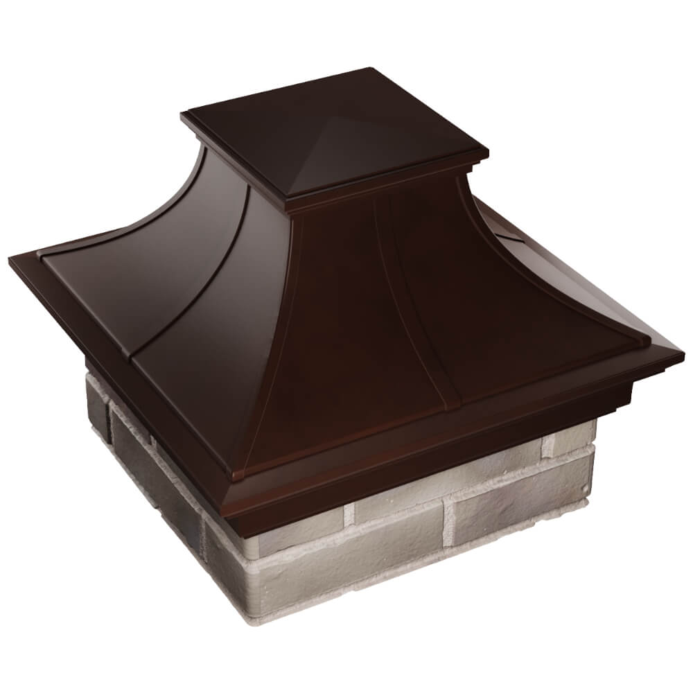 Колпак Zking Монблан Премиум Коричневый на столб 1.5х1.5 кирпича (385х385мм) в Новокузнецке фото