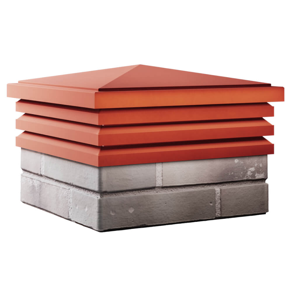 Колпак Zking Бона ХайТек Красный на столб 1.5х1.5 кирпича (385х385мм) в Новокузнецке фото