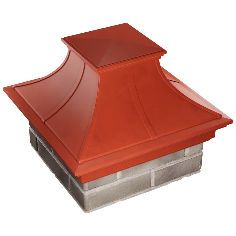 Колпак Zking Монблан Премиум Красный на столб 1.5х1.5 кирпича (385х385мм) в Новокузнецке фото