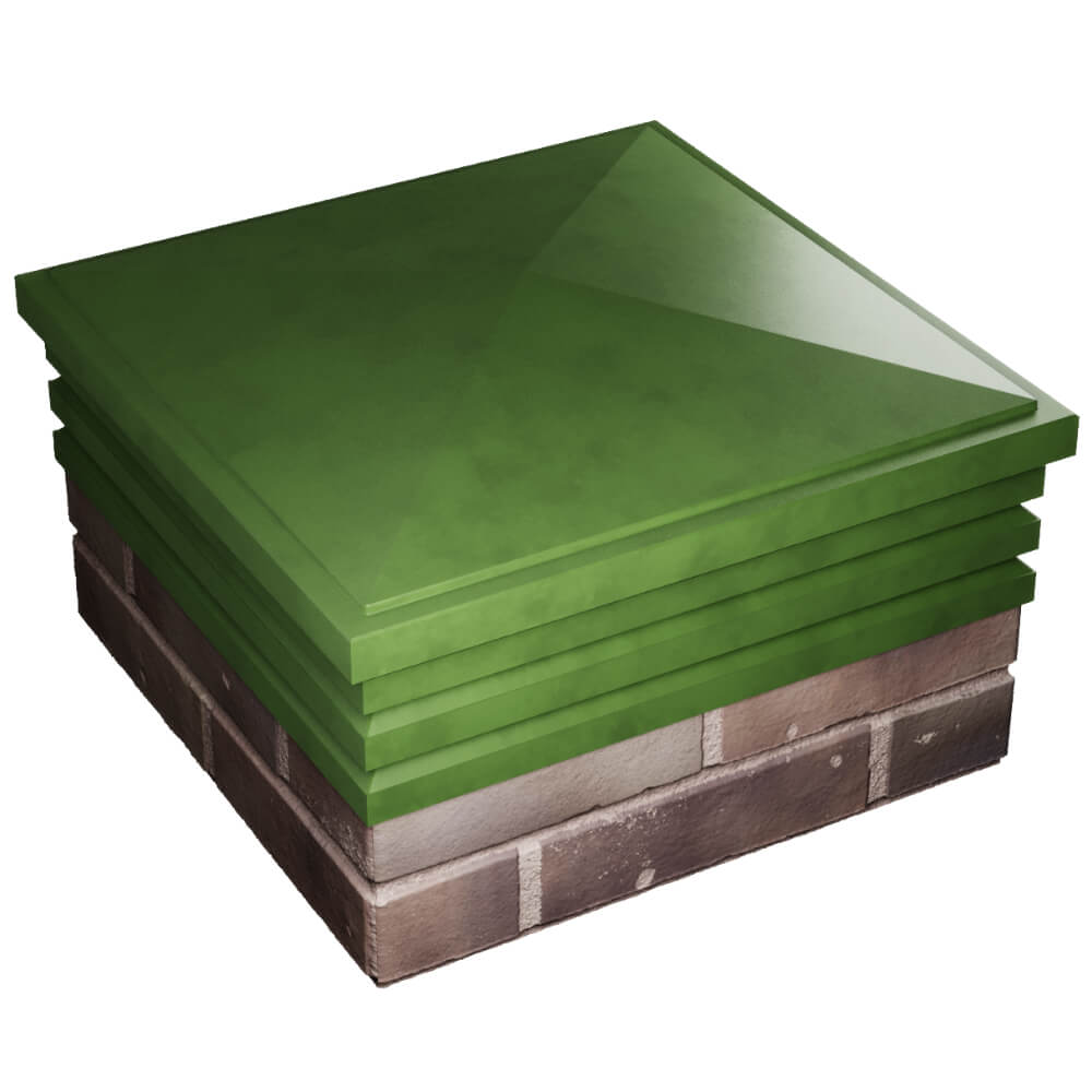 Колпак Zking Бона ХайТек Зеленый на столб 2х2 кирпича (513х513мм) в Новокузнецке фото