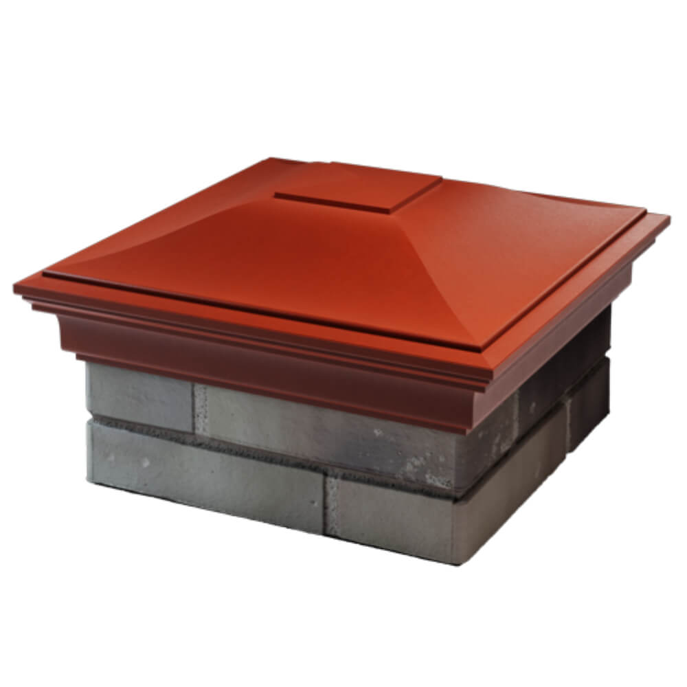 Колпак Zking Монблан Красный на столб 1.5х1.5 кирпича (385х385мм) в Новокузнецке фото