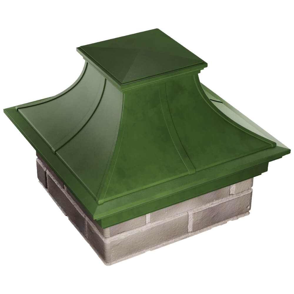 Колпак Zking Монблан Премиум Зеленый на столб 1.5х1.5 кирпича (385х385мм) в Новокузнецке фото