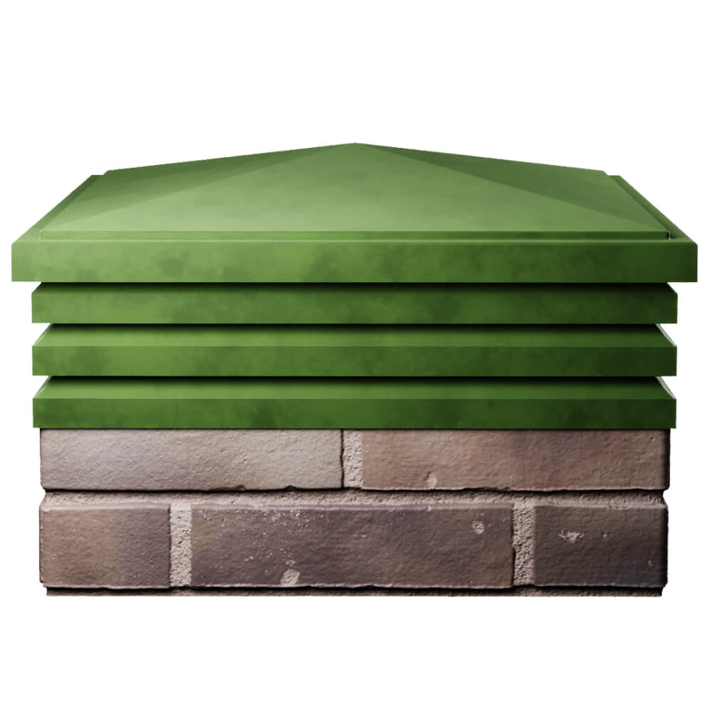 Колпак Zking Бона ХайТек Зеленый на столб 2х2 кирпича (513х513мм) Новокузнецк фото