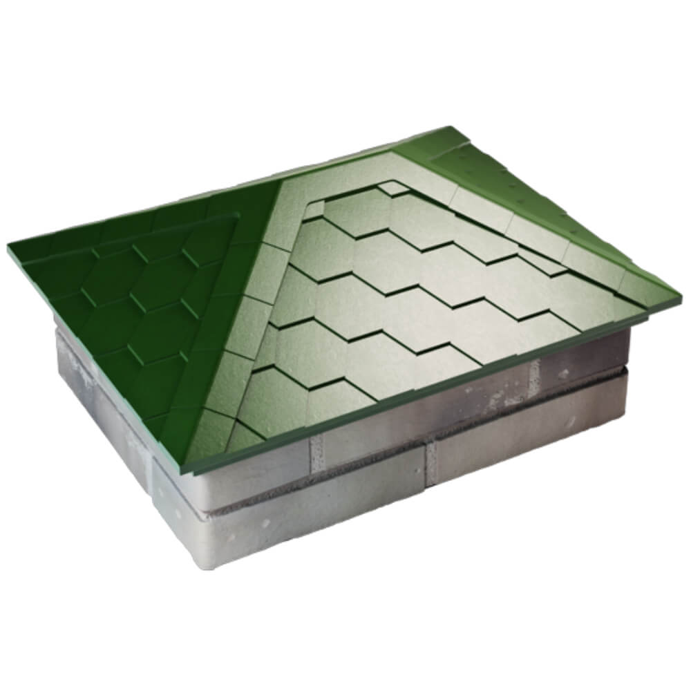 Колпак Zking Эверест Зеленый на столб 2х1.5 кирпича (520х390мм) Новокузнецк фото