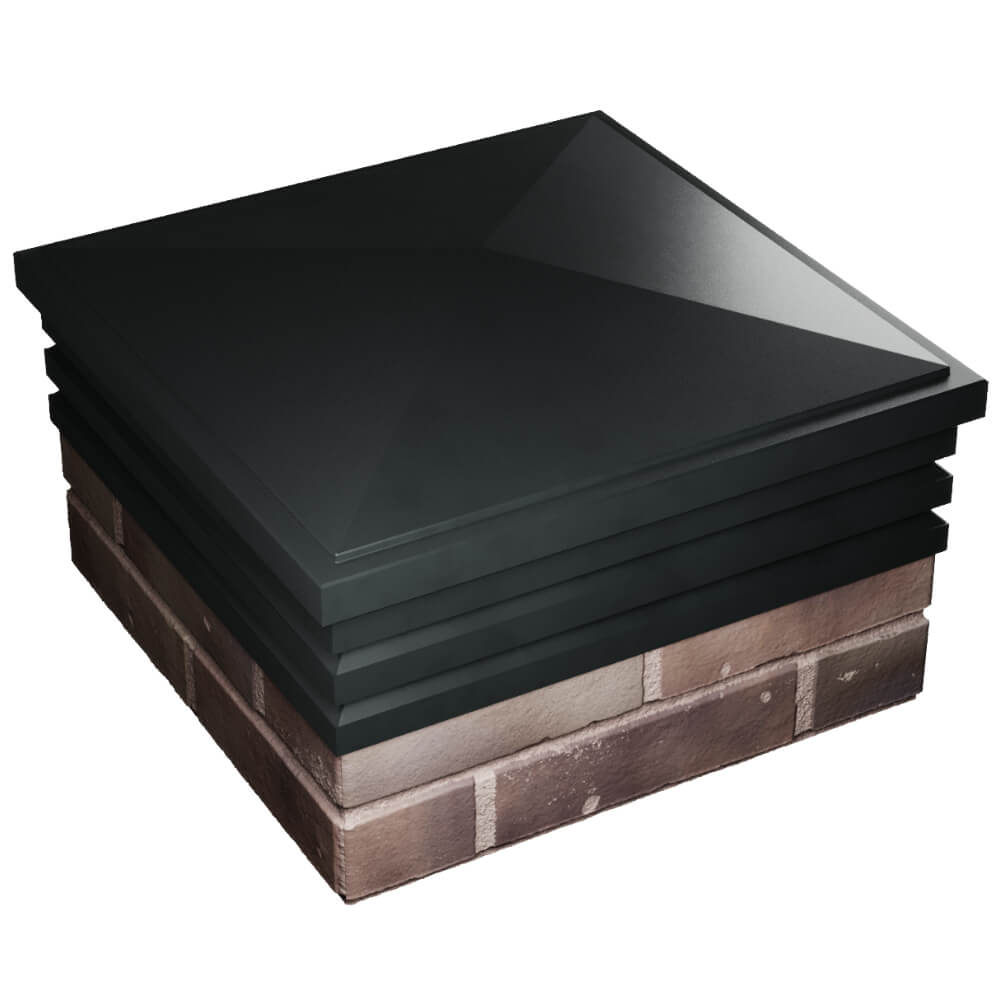 Колпак Zking Бона ХайТек Черный на столб 2х2 кирпича (513х513мм) в Новокузнецке фото