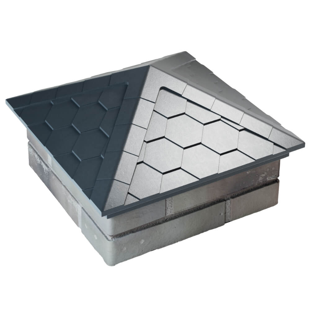 Колпак Zking Эверест Серый на столб 1.5х1.5 кирпича (390х390мм) в Новокузнецке фото