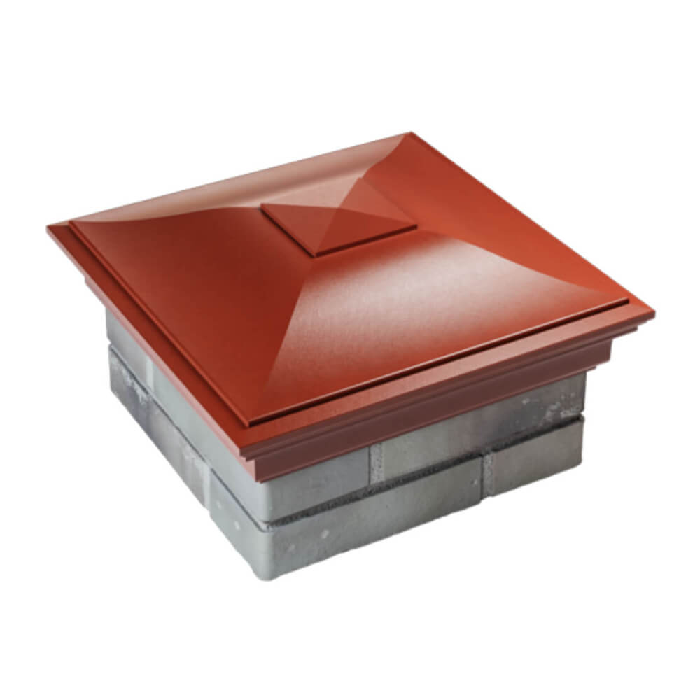 Колпак Zking Монблан Красный на столб 1.5х1.5 еврокирпича 0.7НФ (355х355мм) в Новокузнецке фото