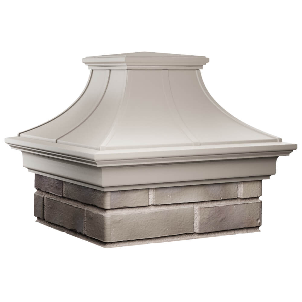 Колпак Zking Монблан Премиум Бежевый на столб 1.5х1.5 кирпича (385х385мм) в Новокузнецке фото