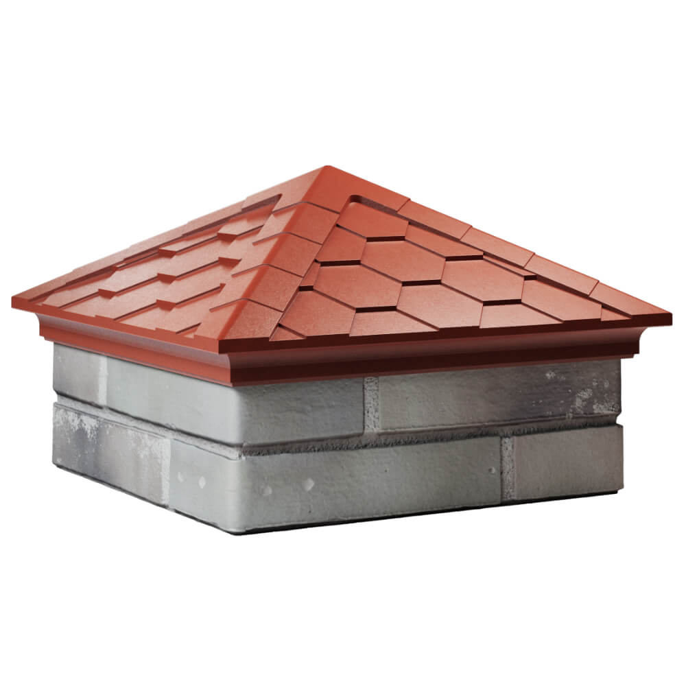 Колпак Zking Эверест Красный на столб 1.5х1.5 кирпича (390х390мм) в Новокузнецке фото