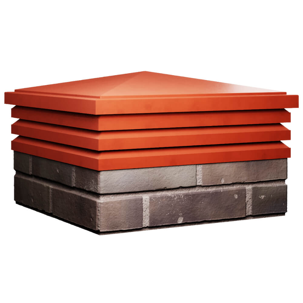 Колпак Zking Бона ХайТек Красный на столб 2х2 кирпича (513х513мм) в Новокузнецке фото