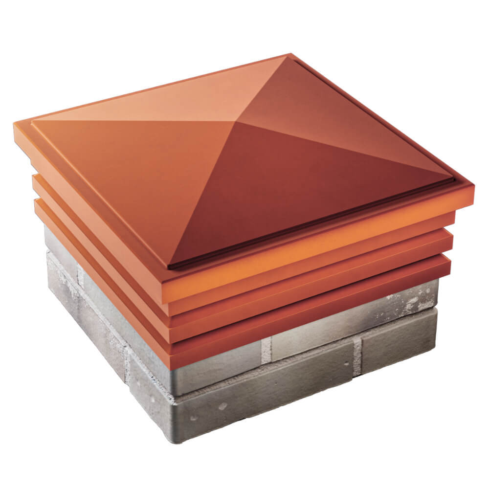 Колпак Zking Бона ХайТек Красный на столб 1.5х1.5 кирпича (385х385мм) в Новокузнецке фото