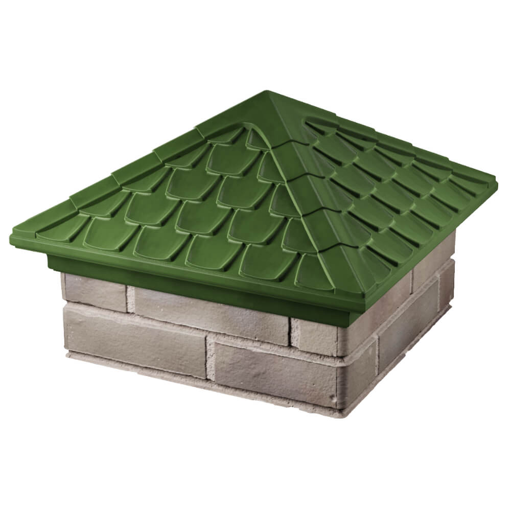 Колпак Zking Эльбрус Зеленый на столб 1.5х1.5 кирпича (385х385мм) в Новокузнецке фото