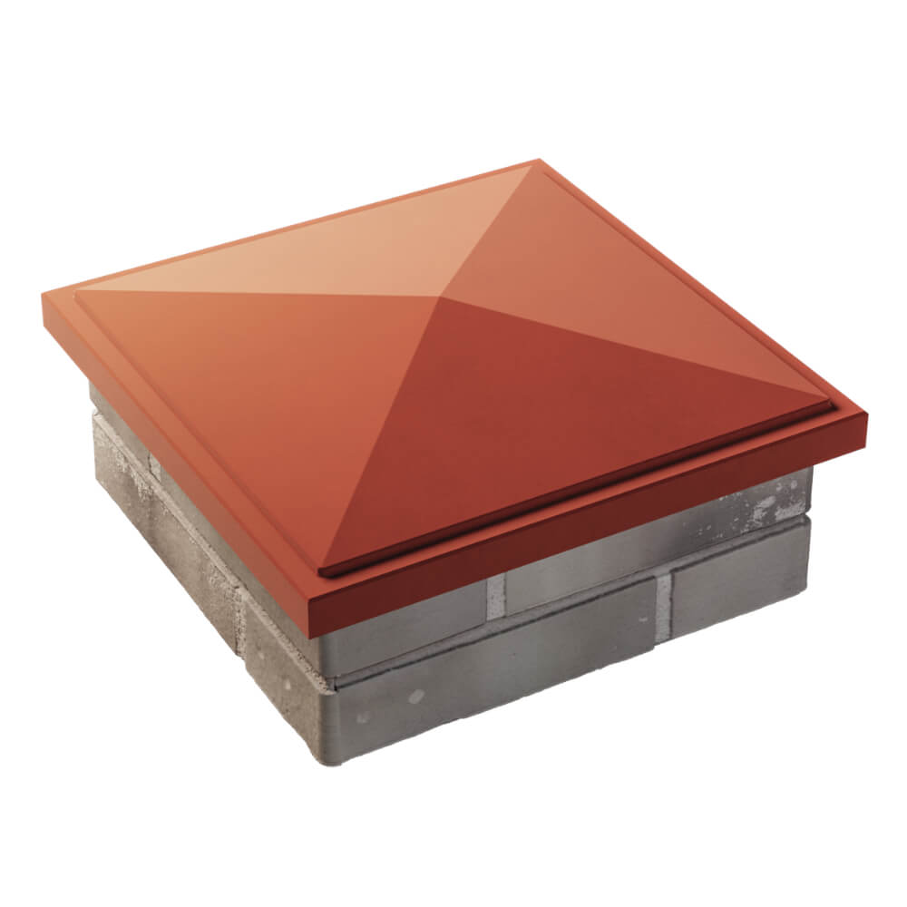 Колпак Zking БонаМоно Красный на столб 1.5х1.5 кирпича (385х385, 400х400мм) в Новокузнецке фото