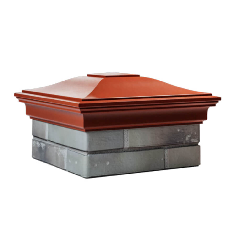 Колпак Zking Монблан Красный на столб 1.5х1.5 еврокирпича 0.7НФ (355х355мм) в Новокузнецке фото